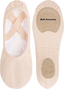 Chaussons de ballet en cuir véritable de haute qualité pour femmes, confortables, légers, antidérapants, avec doublure et semelle extérieure en cuir véritable - Product Image 2