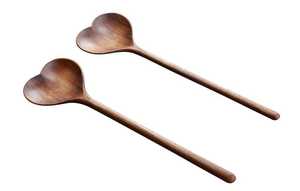 Juego de Cucharas de Madera Hechas a Mano en Forma de Corazón, Naturales, Ecológicas, Artesanales, Utensilios de Decoración para el Hogar - Product Image 2