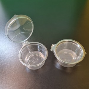 Factory Modern style Disposable to Go Sauce <b>Container</b> PET Plastic Sauce Cups 2oz with Hinged Lid Restaurant <b>Takeaway</b> Best Price - Product Image 3