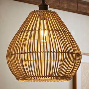 Abat-jour suspendu en rotin tissé à la main – Luminaire suspendu en fibre naturelle fait main pour la maison, les cafés, les restaurants et la décoration commerciale - Product Image 3