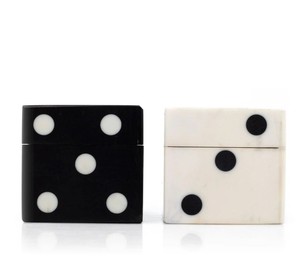 Ensemble de dés en résine noire avec grand dé et mini dés, pièces de jeu artistiques de collection, pièces de sculpture à motif circulaire, irrégulières - Product Image 4