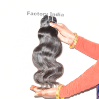 Rambut India Remy 32 Inci, Warna Alami, Tanpa Proses, Lembut, Berkilau, Bergelombang,  Double Weft,  Cuticle Aligned,  Lace,  Buatan Mesin