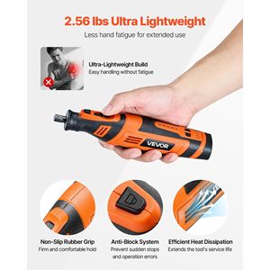 Kit de Herramientas Rotatorias Inalámbricas de 136 Piezas, Mini Grabador Eléctrico Portátil de 8V CC, 5 Velocidades, 5000-30000 RPM, Herramientas Multiusos para Bricolaje - Product Image 5