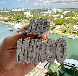 CONCEPTION Colgante de Letra Hip Hop con Moissanita, Plata 925, Cadena Totalmente Cubierta de Piedras, Nombre Personalizable, Certificado GRA, Chapado en Oro, Unisex - Product Image 4