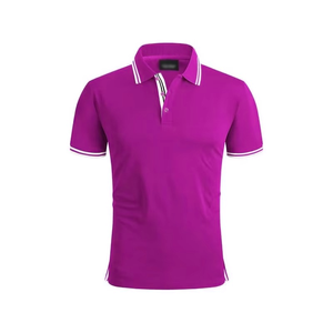 Polo homme bleu à manches courtes, couleur unie, tissu Oxford, décontracté, respirant, coupe classique - Product Image 3