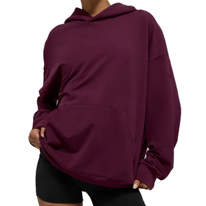 Sweat à capuche personnalisé tendance pour femme, pull décontracté mi-lourd, streetwear, OEM, marque privée, mélange de coton, fournisseur de sweats à capuche personnalisés - Product Image 1
