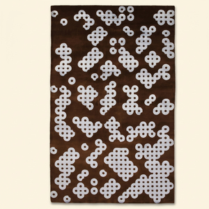 Alfombra de Lana Floral Antideslizante Ecológica Hecha a Mano con Bucles de Cacao Marrón, de Pelo Grueso y Altura Media para Sala de Estar y Dormitorio - Product Image 2