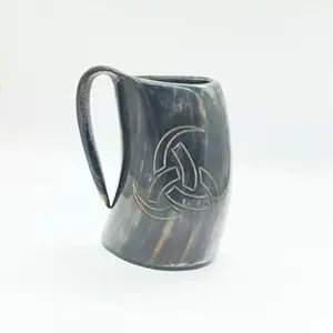 Mug en corne de buffle poli, sculpté à la main, pour reconstitutions historiques, festivals, collectionneurs FAIZA CRAFT FC-1007 Durable - Product Image 6