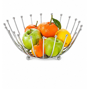 Modern Gold Wire Fruit <b>Basket</b> Geometric Metal Fruit Bowl for Kitchen Countertop <b>Storage</b> Wholesale Iron Wire Decorative <b>Basket</b> - Product Image 2