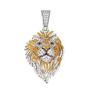 Hip Hop Lion Head Pendant Necklace Iced Out 925 Silver Pendant Animal Lover Pendant Rapper Bling Pendant Pass Diamond <b>Tester</b> - Product Image 4