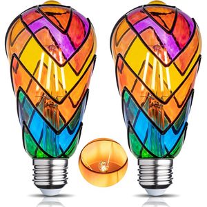 120V 4W Stained Glass <b>Light</b> Bulb Multi-Colored Mosaic with <b>Rainbows</b> Fun Romantic Indoor Unique Decorative Lighting - Product Image 1