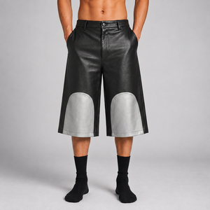 Pantalones Cortos de Cuero Oversize de 450 GSM al por Mayor, Estilo Baggy, para Propietarios de Boutiques, Personalizados - Product Image 1