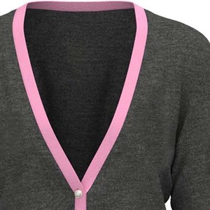 Pull cardigan en acrylique gris pour l'hiver, couleur et broderie personnalisées, pull tricoté pour sororité, université, collège, unisexe - Product Image 2