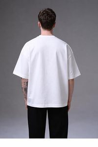 Camiseta Urbana Casual de Algodón Oversize para Hombre, Camiseta Moderna de Algodón Grueso para Hombre, Estilo Urbano - Product Image 2
