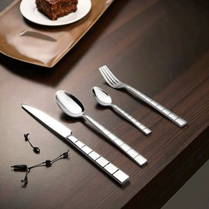Indian Designer Eco-Friendly Stainless Steel Portable Spoon Fork Set Classic Modern Style Convenient Dining <b>Flatware</b> Wholesale - Product Image 3