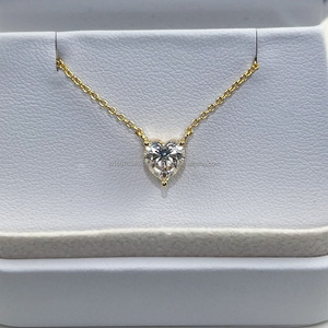 Lab Created Jewelry IGI/GIA Lab Grown Heart Diamond Pendant 14K Gold para compromiso de mujer o boda-Moda - Product Image 1