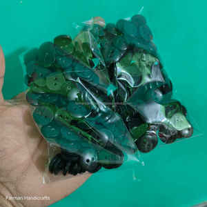 กระดุมเปลือกหอยสีดำทรงกลมขนาด 15 มม. ขัดเงา ทนทาน สำหรับงานเย็บผ้าและตกแต่งบ้าน - Product Image 3