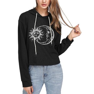 Sudaderas con capucha de felpa francesa de color personalizado, marca privada, para mujer, ropa informal, estilo urbano, sudadera corta de invierno - Product Image 1