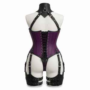 Ensemble Harnais Corset en Cuir, Lingerie Sexy, Style Bondage, Vêtements Fétichistes, Combinaison Bodysuit, Amincissante Intégrale pour Femme, Taille M, Livraison UPS - Product Image 3