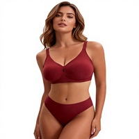 Sujetador sin costuras transpirable de talla grande con soporte suave 3D flocado, lencería diaria, ropa interior delgada de color liso para mujer adulta