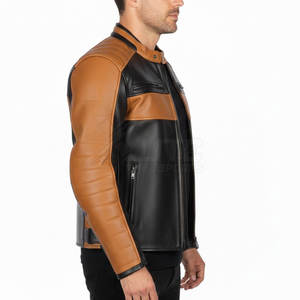 Chaqueta de Motociclista de Cuero para Hombre, de Alta Calidad, Impermeable, Resistente al Viento, Transpirable, con Cierre Frontal, Forro Interior Suave, Segura y Cómoda - Product Image 6