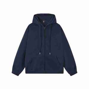 High Quality Oversized Cotton Zip <b>Hoodie</b> for Men Custom Puff Print Logo Double Zipper Heavyweight Fleece Hooded Collar - Product Image 2