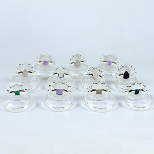 Wholesale Bismillah Gems Christian March Birthstone Natural Gemstone <b>Ring</b> <b>Set</b> Vintage Style Sterling <b>Silver</b> Plated <b>Rings</b> - Product Image 2