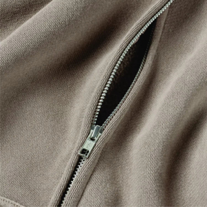Sudadera con Capucha y Cremallera para Hombre, Talla Grande, de Forro Polar, Color Sólido, Estilo Casual, Corte Regular, para Otoño - Product Image 3