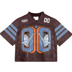 Camiseta de fútbol oversize unisex de poliéster de secado rápido con cuello redondo y malla, estilo streetwear, personalizada al por mayor para fabricantes. - Product Image 5