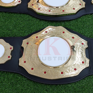 Ceinture de champion en cuir vierge personnalisée, service OEM ODM, pour compétitions sportives et événements de lutte, avec plaques gravées - Product Image 4
