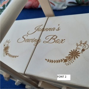 Custom Unfinished Wooden Sewing Box Multi Tier Cantilever Craft Organizer Storage Box with Handle Double Lid Customized Wood Box - Product Image 4