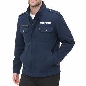 Chaqueta Vaquera Azul Oscuro de Talla Grande, Diseño Personalizado OEM/ODM, Estilo Urbano, Cuello Alto, Corte Holgado, para Invierno - Product Image 1