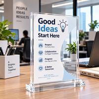 Support d'affichage de bureau en acrylique transparent, panneau de table personnalisé avec impression pour promotion et publicité en magasin