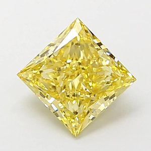 Diamante amarillo de corte princesa, cultivado en laboratorio, forma cuadrada, para la elaboración de joyas. - Product Image 1