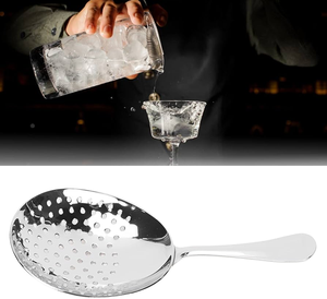 Cuchara Coladora de Acero Inoxidable Plateado con Diseño Clásico Ecológico y Forma de Concha, con Mango Corto, para Mezclar Vino en Bar - Product Image 2