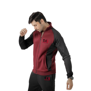 Ensemble de survêtement unisexe d'hiver respirant à col montant, couleur unie noire, avec fermeture éclair, pantalon de jogging, vêtements de sport décontractés en tricot, personnalisable avec logo - Product Image 6