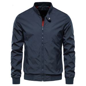 Chaqueta Bomber de Primavera/Otoño para Hombre, 100% Poliéster, Informal, con Cierre, Forro en Contraste, Cuello Alto, Puños Acanalados - Product Image 5