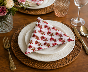 Servilletas Cuadradas Modernas de Primera Calidad, 100% Algodón, Estampadas a Mano, 16x16 Pulgadas, Tamaño Personalizable, para Hogar, Cocina, Comedor, Lavables - Product Image 1