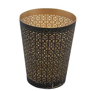 Pièce maîtresse votive moderne pour décoration de la maison avec bougeoir de couleur noir et or pour décoration de table faite à la main et personnalisée - Product Image 1
