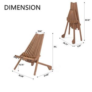 Low Profile Acacia Wood Folding Chair for Outdoor for Balcony Porch Backyard Patio Lawn Garden Use - Product Image 4