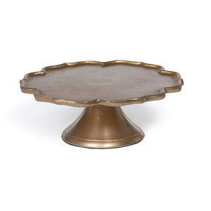 Exclusive Quality White And Gold Hammered Metal Cake Stand With Stand For Home Decor And Party Dessert Display Lowest Price - Product Image 2