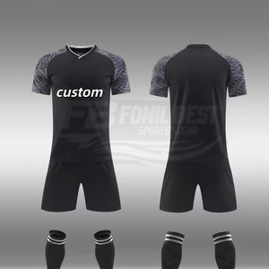 Uniformes de Fútbol Personalizados Baratos con Rayas, Sin Mangas, de Secado Rápido, Camisetas de Fútbol de Poliéster Transpirables para Clubes y Equipos - Product Image 2