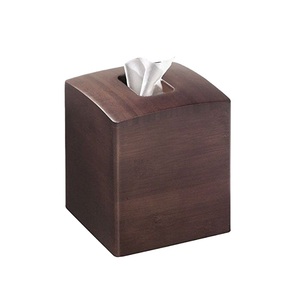 Boîte à mouchoirs en bambou moderne, rectangulaire, en bois naturel, distributeur de mouchoirs en papier, sur pied, décoration pour la maison et le bureau - Product Image 3