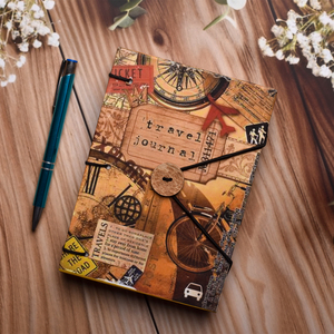 A5 Vintage Travel Journal Design Handmade Paper <b>Notebook</b> Elastic Lock <b>Diary</b> 200 Pages Double Side Writing Eco Friendly Planner - Product Image 5
