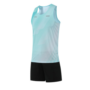 Conjunto Deportivo Cómodo para Atletismo de Verano, Uniforme para Correr al Aire Libre y Gimnasio, con Logotipo Personalizado, 100% Poliéster, Absorbente de Humedad - Product Image 4