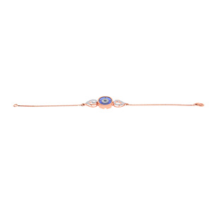 สร้อยข้อมือเพชรลายตาปีศาจสีน้ำเงินทองคำขาว 18K สุดหรูสำหรับผู้หญิง |   กำไลป้องกันภัยแบบมินิมอล |   ของขวัญเครื่องประดับทองคำแท้ - Product Image 2