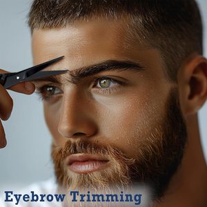 Professional Stainless Steel <b>Beard</b> & Mustache <b>Scissors</b> Shears Precise Trimming Facial Hair Eyebrows Grooming Tool Black - Product Image 3