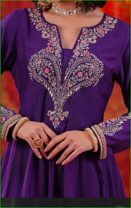 Conjunto Anarkali morado con dupatta degradado - Product Image 6