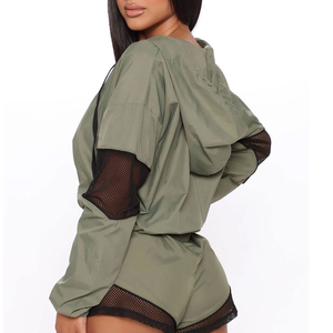 Conjunto Deportivo de Verano para Hombre y Mujer, Chaqueta Cortavientos y Pantalones Cortos de Nailon, 100% Algodón, 2 Piezas, Nuevo y de Alta Calidad - Product Image 3