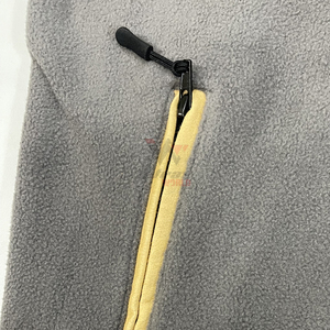 Chaleco polar gris con cremallera completa, cortavientos, sin mangas, con ribete amarillo, OEM, ropa de exterior, para caza y viajes. - Product Image 6